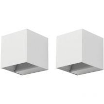 Forlight - rex (2uds) Aplique Exterior led con Haz de Luz Modulable IP54 Luz led Blanco Cálido 3000K 5.2W y 244lm Blanco