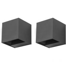 Rex (2uds) Aplique Exterior led con Haz de Luz Modulable IP54 Luz led Blanco Cálido 3000K 5.2W y 244lm Gris Urbano - Forlight