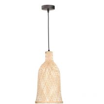Forlight Lighting - Forlight Riba Lámpara de Techo Colgante de Ratán Natural de 21cm de Diámetro. Lámpara Moderna de Madera para Salón Comedor de 40W