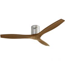 Stem ventilador de techo en color niquel satinado y palas acabado madera oscura