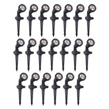 Forlight - tidian (20 pcs) Projecteur d'extérieur pour le jardin IP65. Avec pic à gazon. Pour ampoule GU10. Couleur noire - Noir