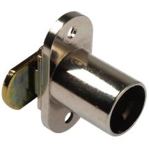 Format Hebelschloss zum anschrauben, Riegel 20 mm, 90°, vernickelt mit Rosette