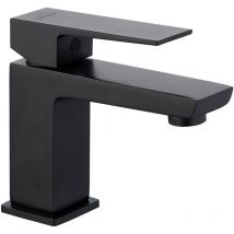 Invena - Robinet Salle De Bain Mitigeur Lavabo Noir Carré Monocommande Paros