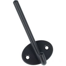 Ms Beschläge - Formschöner Huthaken Kleiderhaken Industrial Look Wandhaken Schwarz matt beschichtet