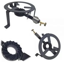 Maka - Fornello a Gas in Ghisa e Acciaio da Esterno con 4 Piedi Robusti, Ideale per Cucinare all'Aperto, Potente e Versatile per Ogni Occasione