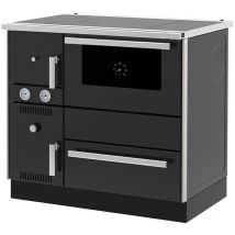 Sannover - Fornello cottura a legna (7,44 kW) + Caldaia (20,1 kW) 27 kW - Nero