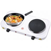Driwei - Fornello Elettrico Portatile 2 piastre 15.5Cm 2000W Termostato Regolabile