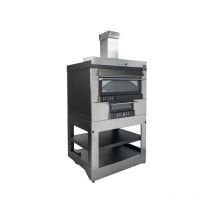 Forno a legna Cubo esterno Rossofuoco 100x90cm inox cottura diretta e indiretta