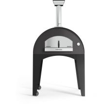 Forno pizza a legna con carrello Fontana amalfi' colore antracite 3 pizze