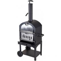 Barbecue a carbonella con forno in pietra 44,5x65x158cm