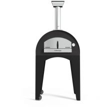 forno pizza a legna con carrello fontana "ischia" colore antracite 2 pizze