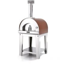 Fontana - forno pizza a legna con carrello 'margherita' colore rosso 2 pizze