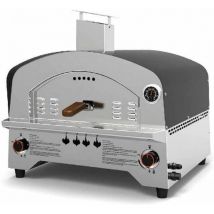 Forno per Pizza a Gas in Acciaio Inox Doppio Bruciatore Speedy500 Pietra 500 Gradi Forno da Esterno Portatile