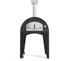 Forno pizza a legna con carrello Fontana capri' colore antracite 2 pizze