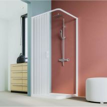 Forte - Box doccia angolare riducibile apertura laterale a soffietto 75-55x90-70 cm altezza 185 cm - Serie Colibrì Plus Alfa