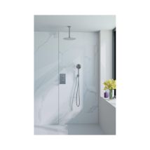 Calvi Ensemble De Douche À Encastrer - Thermostatique - Bras Plafond - Douche Principale De 30 Cm - Douchette Ronde - Flexible De Douche En - 