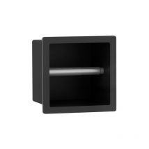 Fortifura Calvi porte-rouleau de toilette - encastré - 17.3x17.3x8.7cm - noir mat