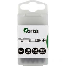 FP - Bit zähhart 1/4' DIN3126 E6,3 PZ2x50mm 10er Pack fortis
