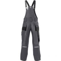 Fortis H-Latzhose 24 – dunkelgrau/schwarz – Gr. 98 – 65 % Polyester, 35 % Baumwolle – 245 g/m² – waschbar bis 60 °C