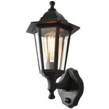 Forum Bianca Lanterna da Parete per Esterno PIR Nera IP44