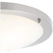 Forum - Spa Delphi Satin Nickel 310mm Large 2 x E14 Flush Ceiling Light - SPA-34050-SNIC