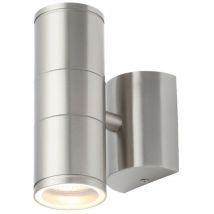 Forum Islay Lampada da Parete per Esterno Up Down 2 Luci in Acciaio Satinato IP44