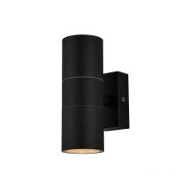 Forum Leto Lampada da parete per esterni Up Down a 2 luci Nera IP65
