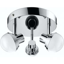 Forum - Spa Milan Polished Chrome 200mm Deco 3 Lamp Plate led Spotlight - SPA-31733-CHR