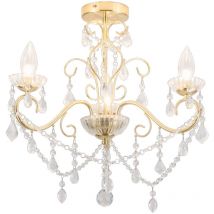 Forum Vela Plafoniera da bagno a 3 luci in ottone satinato, trasparente IP44