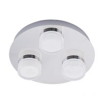 Forum - Spa Amalfi Polished Chrome 260mm 3 Lamp Plate led Flush Ceiling Light - SPA-31736-CHR - Polished Chrome