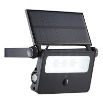 Forum Zink Lampada da parete moderna da esterno a led pir Solar 6000k Nera IP54
