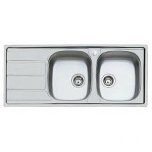 Lavello Cucina In Acciaio Inox Ad Incasso 116 Cm 2 Vasche a Destra - Foster