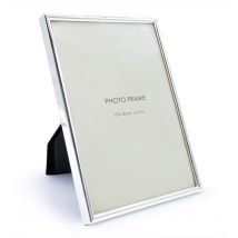 Spetebo - Fotorahmen zum Stellen aus Metall in silber - für 13 x 18 cm - Gerundeter Bilderrahmen rechteckig für Hoch- und Querformat Fotos