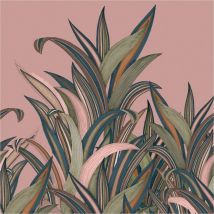 Rasch - Fototapete 542219 Vliestapete Botanical Dschungel 200 x 280 cm Selection Rosa Grün