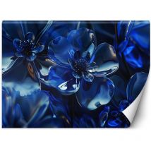 Fototapete Blaue 3d-glasblumen 400x280 Cm