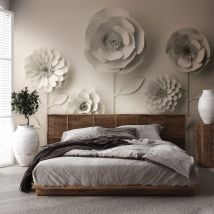 Profhome - Fototapete 382931 heißgeprägte Vliestapete glatt 3D matt beige elfenbein 3,71 m x 2,8 m
