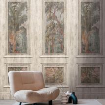 Fototapete Profhome 398041 Heißgeprägte Vliestapete Leicht Strukturiert 3d Matt Beige Seiden-grau Grün Braun 1,59 M X 2,8 M
