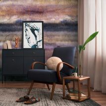 Fototapete Profhome 398911 heißgeprägte Vliestapete glatt mit abstraktem Muster matt blau lila 2,12 m x 2,8 m