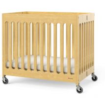 Boutique Lit bébé pliable en bois Lit de voyage portable pour bébé avec matelas & roulettes Lit d'appoint / lit supplémentaire complet Convient pour