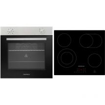 Respekta - Four autarcique encastrable inox, table de cuisson vitrocéramique Touch Control
