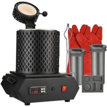Mophorn - Four de fusion d'or 1350 w. Contrôle numérique. Température maximale 2102 °F/1150 °C. Livré avec des creusets en graphite de 1 kg et 3 kg.