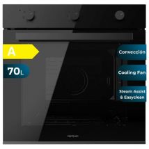 Cecotec - Four encastrable multifonction m236000 dark inox time de 70l de capacité, 6 fonctions, minuterie, classe a, 2800w, base vapeur xxl, steam