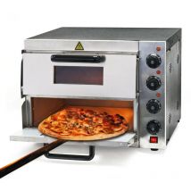 Helloshop26 - Four à pizza 3000 watts 2 étages acier affiné pierre à pizza réfractaire alimentaire
