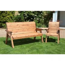 Charles Taylor - Wooden Companion Angled Garden 4 Seater Chair Bench