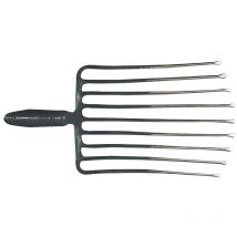 Krumpholz - Fourche à cailloux 9, Longueur des dents 330 mm avec douille à ressort, sans manche acier, laquée rouge-argentée