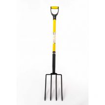 Suan - Fourche à bêcher pour jardin 4 dents - Manche en fibre de verre - Poignée confort