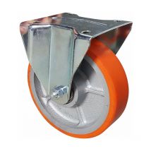 Eurostore07 - Roue en fonte Kunned dans le polyuréthane avec plaque en acier fixe Ø100 mm