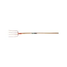 Fourche à fumier – POLET – Dents laquées en rouge, forgées et trempées – Version forgée – Douille pour fixation du manche