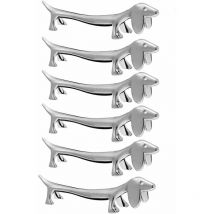 Fourchette, couteau, fourchette et cuillère en alliage de zinc créatif, argent - 6 pièces