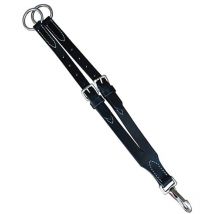 Noir - Fourchette de harnais en cuir double réglable de la piscine